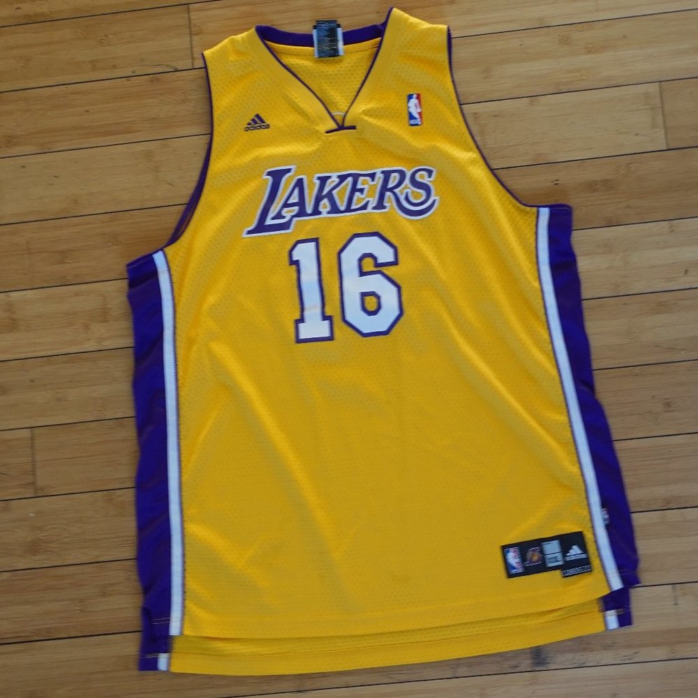 VTG Pau Gasol #16 Los Angeles LA Lakers Jersey Adidas Size XXL